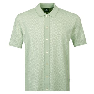 All Over Pattern Button Through Polo Shirt
