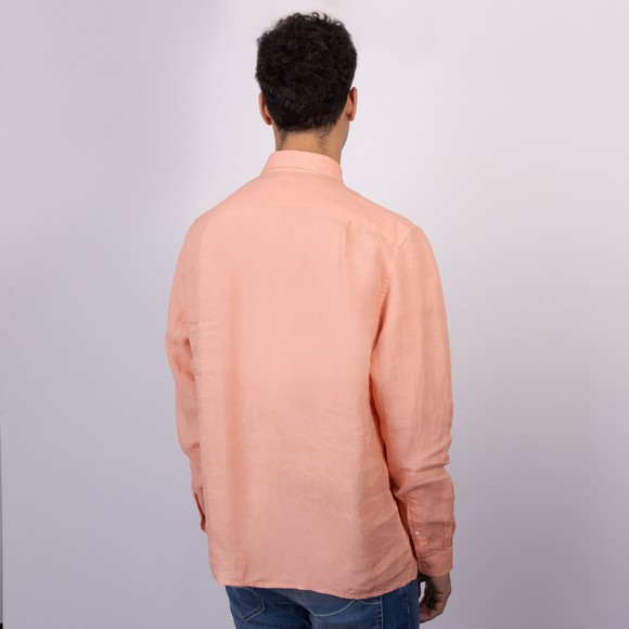 Lacoste Mens Orange CH5692 Linen Shirt #4