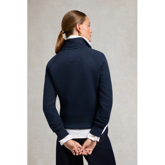 Holland Cooper Womens Blue Sporting Goods Zip Henley Sweatshirt #4