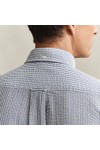 Gant Mens Blue Seersucker Stripe Short Sleeve Shirt
