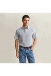 Gant Mens Blue Seersucker Stripe Short Sleeve Shirt