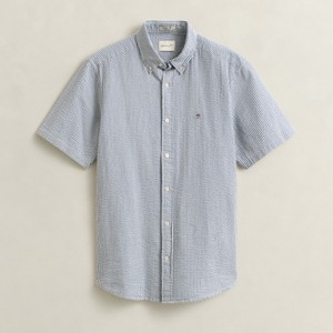 Seersucker Stripe Short Sleeve Shirt
