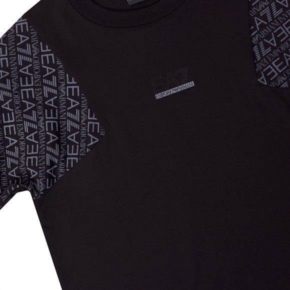 EA7 Emporio Armani Boys Black Boys Contrast Sleeve T Shirt main image