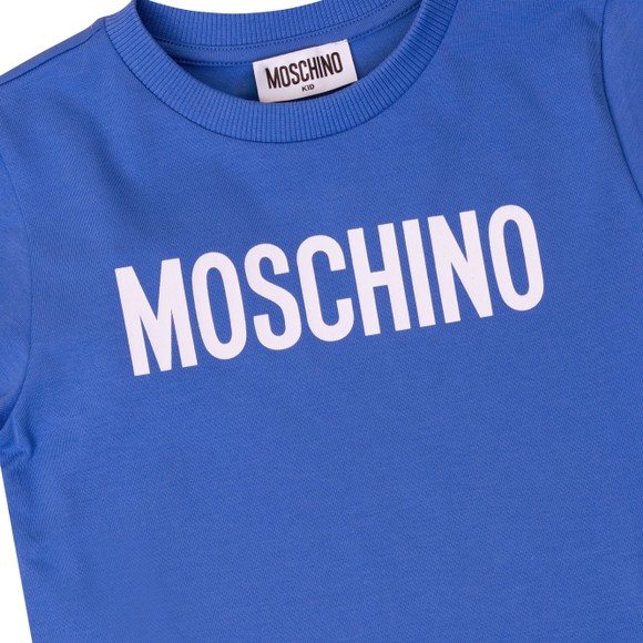 Moschino Boys Blue Script Logo T Shirt #2