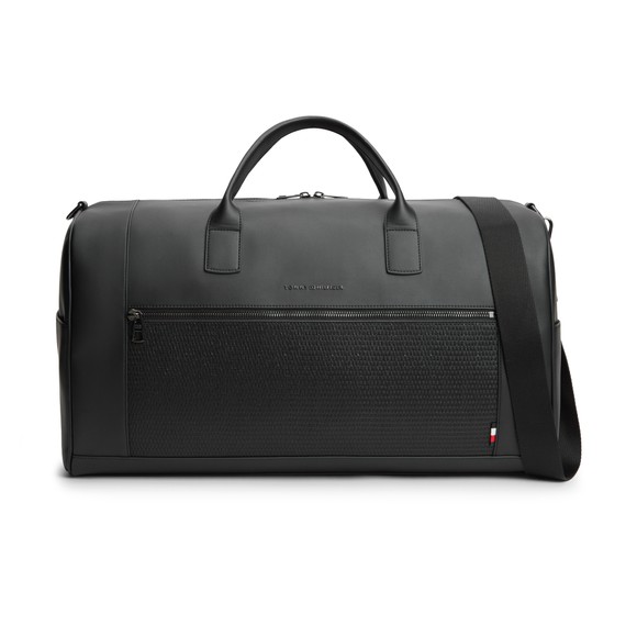 Tommy Hilfiger Mens Black Woven Duffle