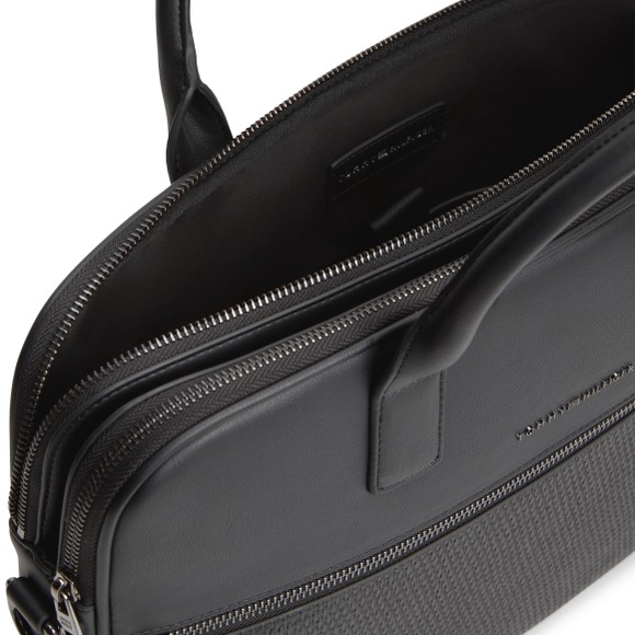 Tommy Hilfiger Mens Black Woven Computer Bag main image
