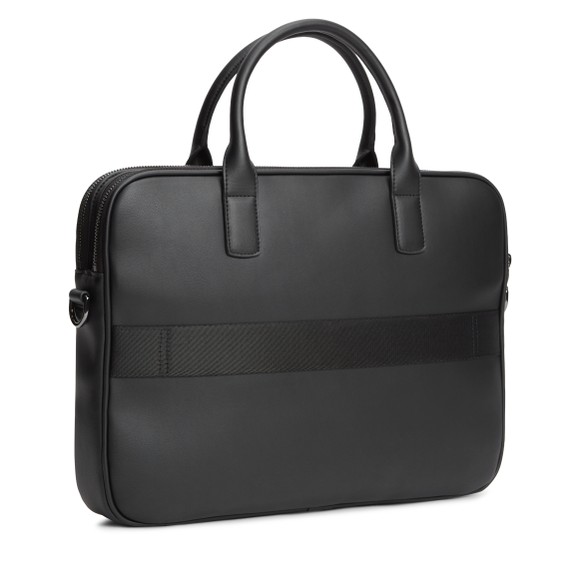 Tommy Hilfiger Mens Black Woven Computer Bag