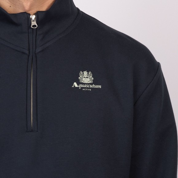 Aquascutum Mens Blue Half Zip Mock Neck Sweatshirt #3