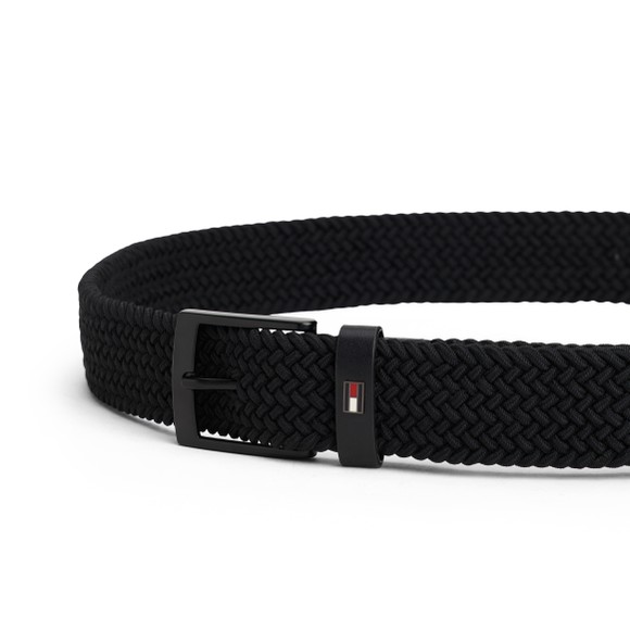 Tommy Hilfiger Mens Black Adan 3.5 Elastic Stretch Belt