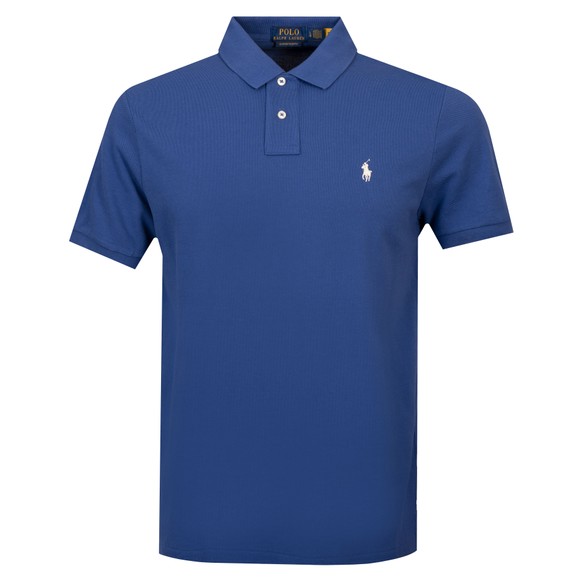 Polo Ralph Lauren Mens Blue Custom Slim Fit Short Sleeve Polo Shirt #1