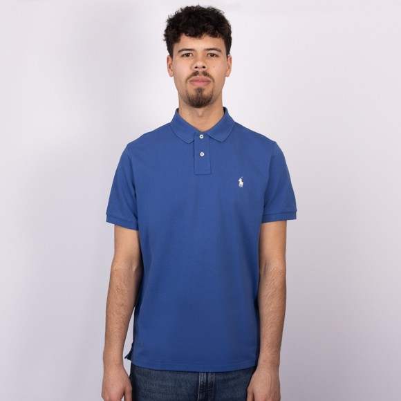 Polo Ralph Lauren Mens Blue Custom Slim Fit Short Sleeve Polo Shirt #2
