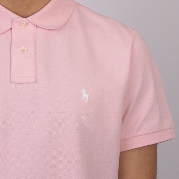 Polo Ralph Lauren Mens Pink Custom Slim Fit Short Sleeve Polo Shirt #3