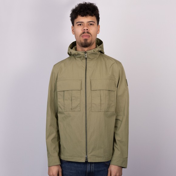 Belstaff Mens Green Hooded Container Overshirt #3