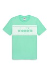 diadora Mens Green Short Sleeve Logo T-Shirt