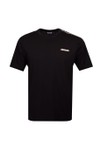 EA7 Emporio Armani Mens Black Train Logo Series Shoulder Tape T-Shirt