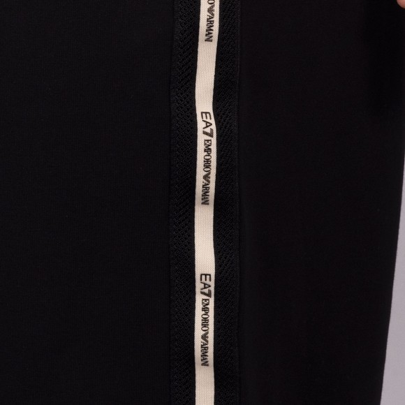 EA7 Emporio Armani Mens Black Train Logo Series Side Tape Sweat Short