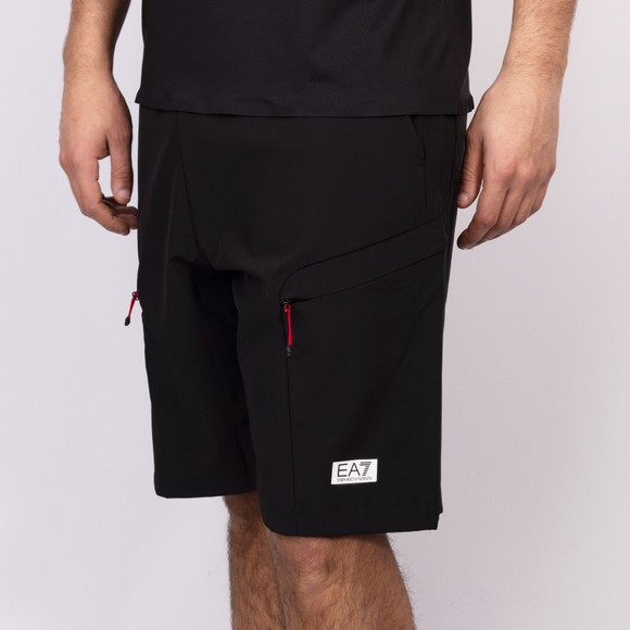 EA7 Emporio Armani Mens Black Ventus7 Dynamic Athlete Technical Cargo Short main image