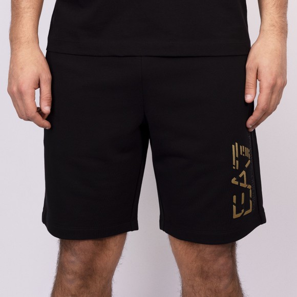 EA7 Emporio Armani Mens Black Train Special Logo Sweat Short