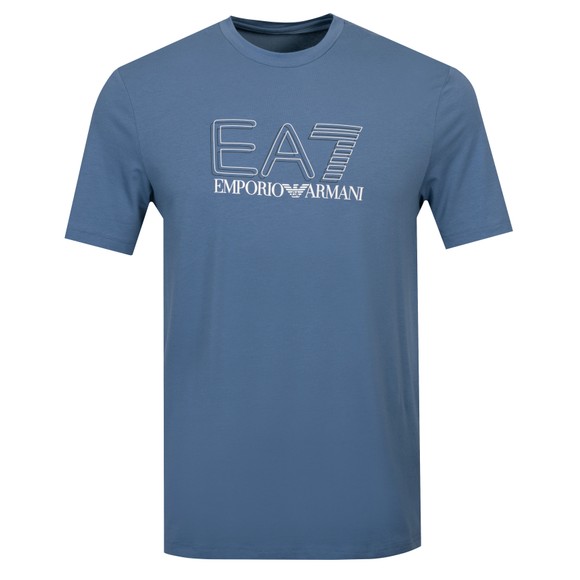 EA7 Emporio Armani Mens Blue Train Visibility Big Logo T-Shirt