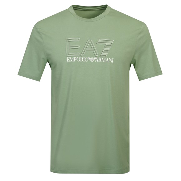 EA7 Emporio Armani Mens Green Train Visibility Big Logo T-Shirt