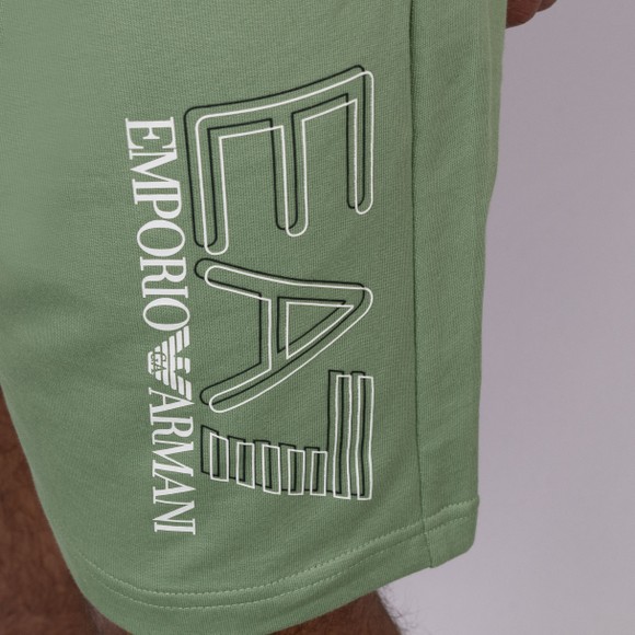 EA7 Emporio Armani Mens Green Train Visibility Sweat Short main image