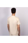 EA7 Emporio Armani Mens Beige Train Logo Series Shoulder Tape T-Shirt