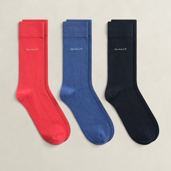 Gant Mens Red Soft Cotton 3 Pack Socks main image