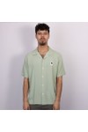 Pretty Green Mens Green Islington Cuban Collar Shirt