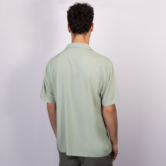 Pretty Green Mens Green Islington Cuban Collar Shirt main image