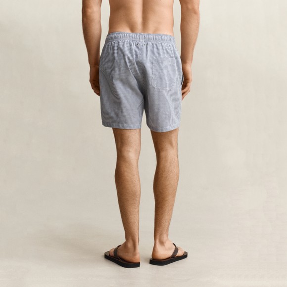 Gant Mens Blue Striped Seersucker Swim Shorts main image
