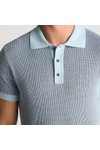 Remus Mens Blue Knitted Polo