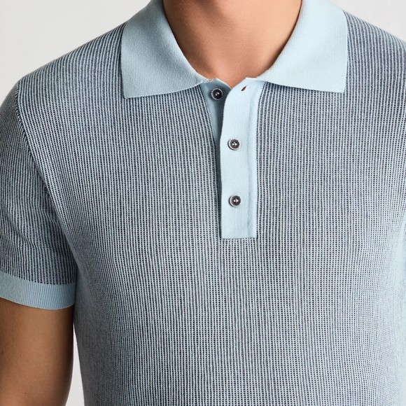 Remus Mens Blue Knitted Polo main image