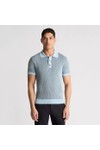 Remus Mens Blue Knitted Polo
