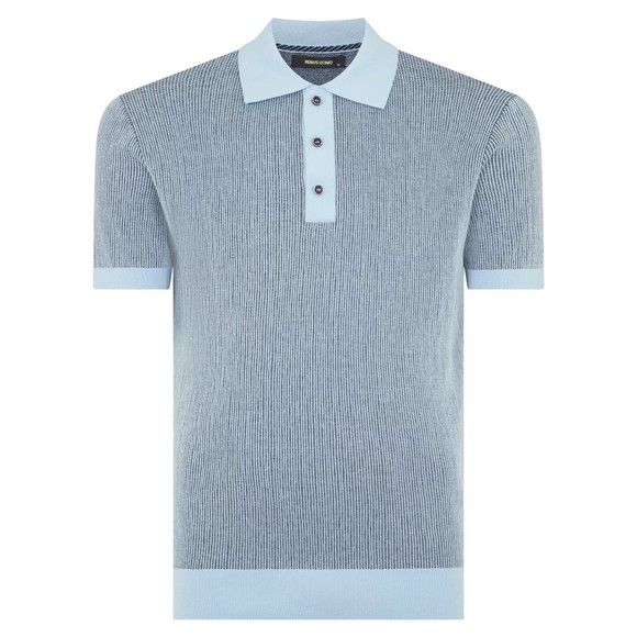 Remus Mens Blue Knitted Polo