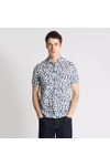 Remus Mens Blue Pattern Linen Shirt