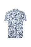 Remus Mens Blue Pattern Linen Shirt