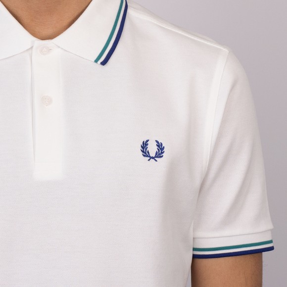 Fred Perry Mens White Twin Tipped Polo Shirt #3