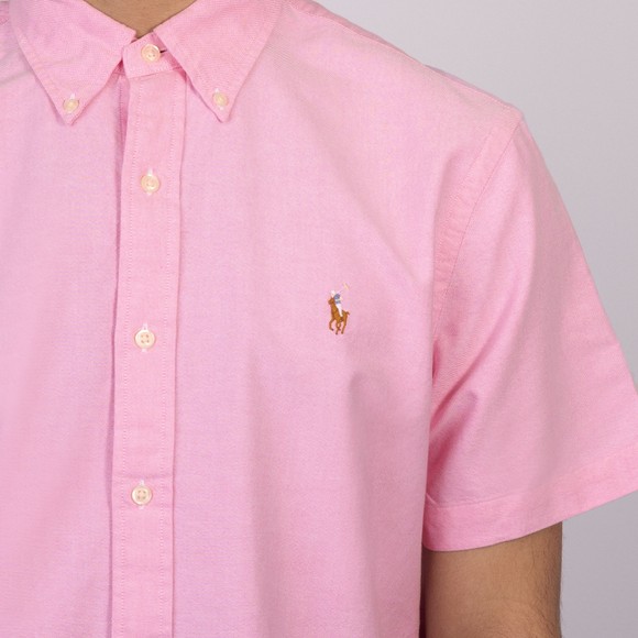 Polo Ralph Lauren Mens Red Custom Fit Short Sleeve Oxford Shirt #3