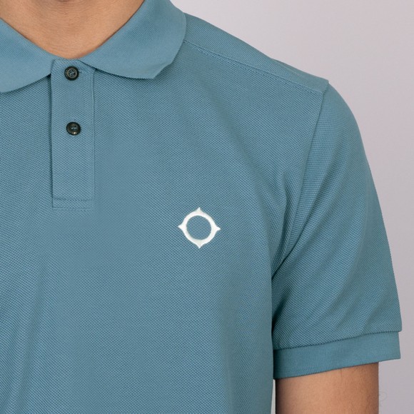 Ma.Strum Mens Blue Pique Polo Shirt #3