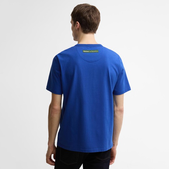 Barbour X Paul Smith Mens Blue Scoop T-Shirt #4