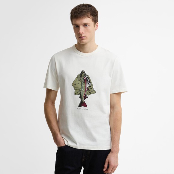 Barbour X Paul Smith Mens White Fishing Jacket T-Shirt #3