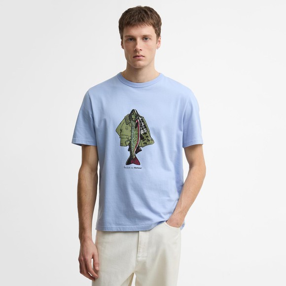 Barbour X Paul Smith Mens Blue Fishing Jacket T-Shirt #3