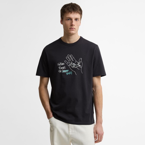 Barbour X Paul Smith Mens Blue Fortune Graphic T-Shirt #4