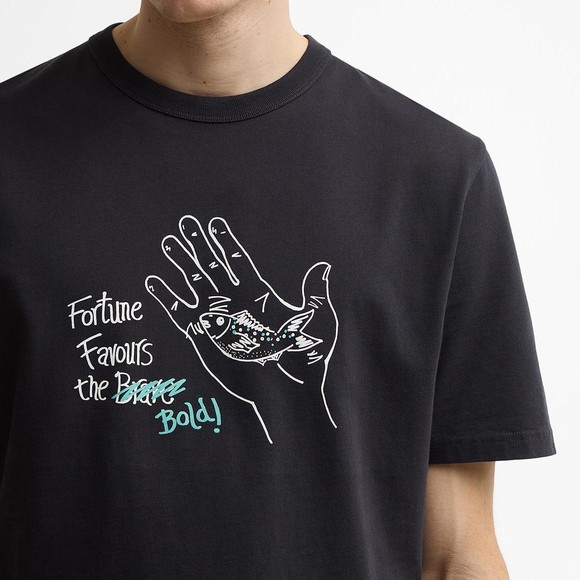 Barbour X Paul Smith Mens Blue Fortune Graphic T-Shirt #3