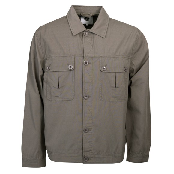 Pretty Green Mens Grey Bostall Solid Overshirt