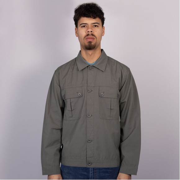 Pretty Green Mens Grey Bostall Solid Overshirt