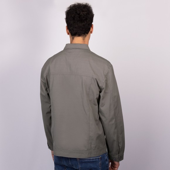 Pretty Green Mens Grey Bostall Solid Overshirt main image