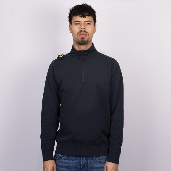 Ma.Strum Mens Blue Quarter Zip Sweatshirt #3
