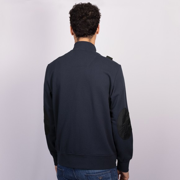 Ma.Strum Mens Blue Frequency Zip Hybrid Sweatshirt #4