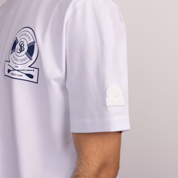 Sandbanks Mens White Paddle Club T-Shirt #4